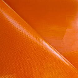 Тентовый материал ПВХ 450 гр/м2, Оранжевый (Ширина 160см), на отрез  в Грозном, 450 г/м2, 699 руб