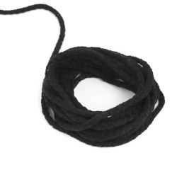 Шнур для одежды тип 2, цвет Чёрный (плетено-вязаный/полиэфир)  в Грозном